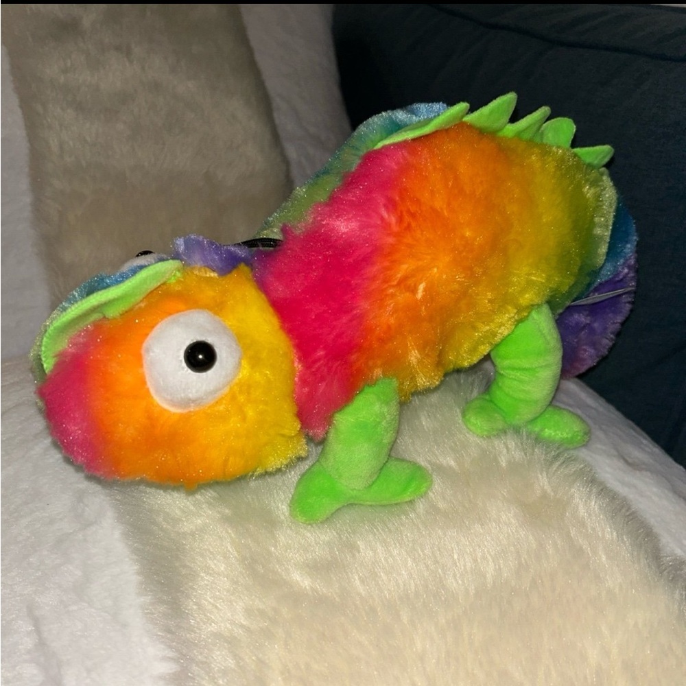 Rainbow Chameleon 14” Stuffed Plush Animal Lizard Reptile Toy stuffed animal - Picture 3 of 9